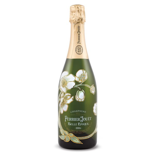 Perrier Jouet champagne brut belle epoque 2015 w/ flute glasses